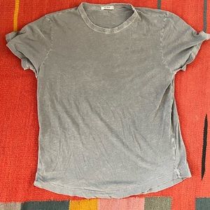 Buck Mason Gray Burnout Curved Hem Pima Medium T Shirt